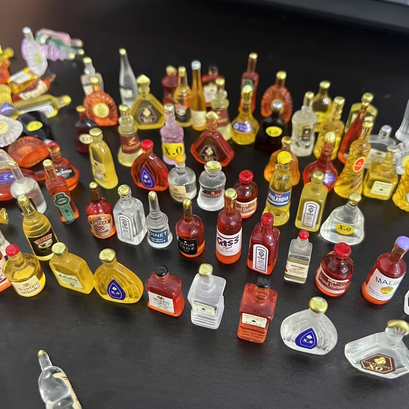 Juego de 20 piezas de decoración de botellas de vino en resina simulada, colores vibrantes mezclados, ideal para manualidades, accesorios de barra, fundas de teléfono, horquillas, aretes y decoraciones de fiesta
