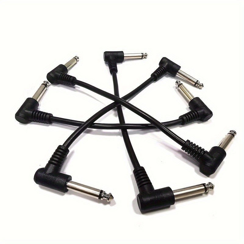Cable de conexión para guitarra LUTREE de 6.35 pulgadas con conectores TS de 1/4", ideal para efectos de audio y pedales de guitarra, diseño redondo, construcción duradera