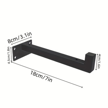 1 estante de arte de hierro montado en la pared, marco de acero inoxidable negro mate, resistente a la oxidación, se adapta a diferentes estilos de decoración | Ahorro de espacio, ideal para apartamentos pequeños, cocina, baño, práctico y decorativo!