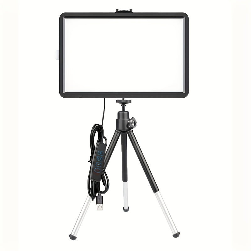 1 Paquete De Luz De Relleno De 6 Pulgadas Con Soporte De Trípode Telescópico De Dos Secciones, Lámpara De Relleno De Panel De Video LED Para Foto De Cámara, Iluminación Para Transmisión En Vivo, Estudio Fotográfico, Maquillaje, Reunión, Selfie, Fotografí