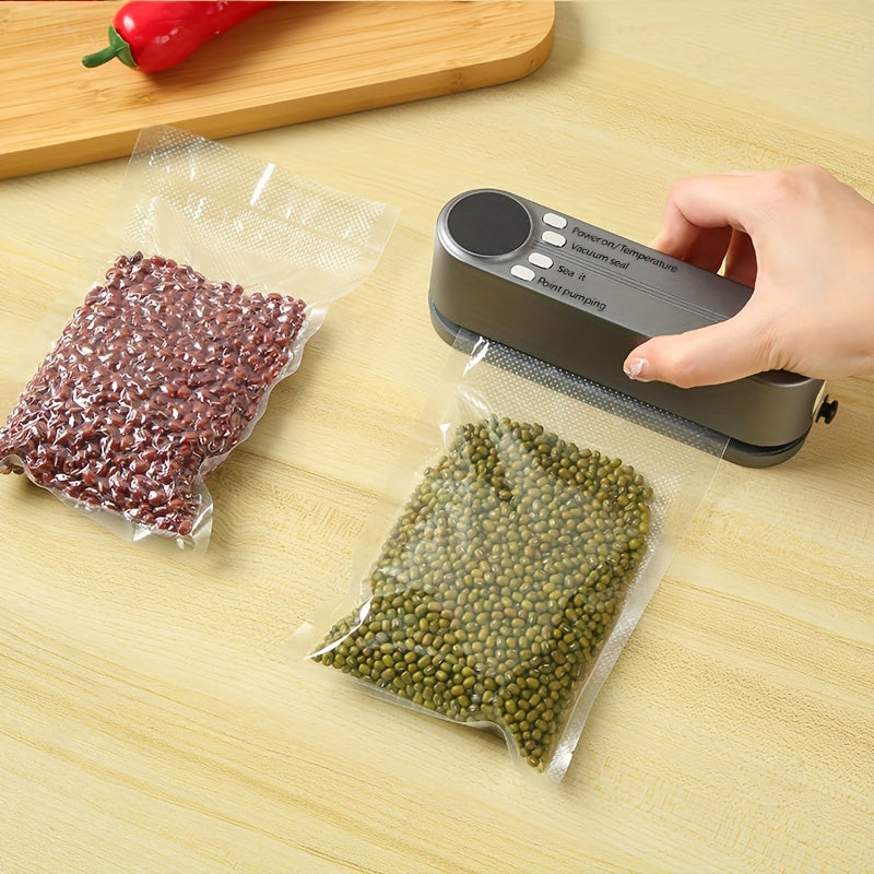 Selladora al Vacío Recargable USB, Batería de 1200mAh, Diseño Inflable y Multifuncional para Hogar y Exteriores, Ahorra Espacio, Ideal para Conservar Alimentos, Snacks, Carne, Frutas y Verduras - Voltaje de Trabajo ≤36V