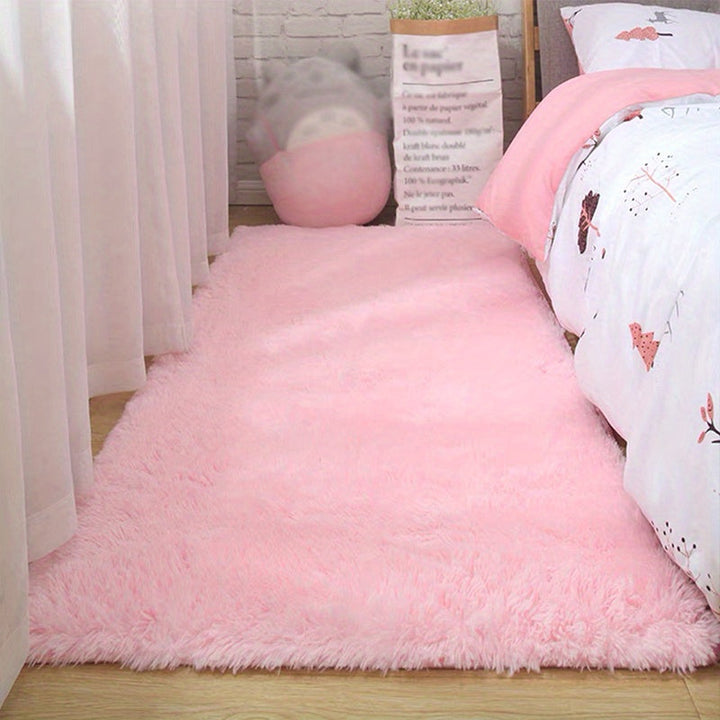 1 pieza, Alfombra Larga de Peluche, Alfombra Peluda para Dormitorio, Alfombra Rectangular para Mesita de Noche, Alfombra para Sala de Estar, Adecuada para Dormitorio, Sala de Estar, Área de Ocio, Habitación Infantil, Mesa de Café, Vestidor, Alfombra para