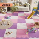 Paquete de 25 Alfombrillas de Espuma Engrosada - Tapetes Grandes Estilo Rompecabezas para Sala y Dormitorio, Ideales para Navidad, Perfectos para Acción de Gracias