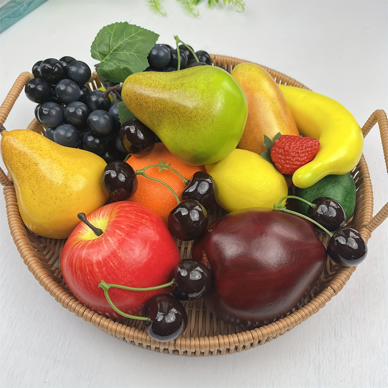 Paquete de frutas artificiales, frutas falsas para decoración del hogar, juego de frutas de simulación, decoración de fiestas de Navidad, modelo de frutas para sesiones fotográficas, fresa falsa, mango, plátanos. Total 20 piezas/juego