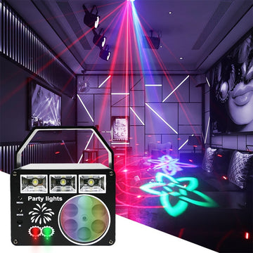 Proyector de Luz Estroboscópica LED con USB y Control Automático y por Voz - , Activado Remotamente para Fiestas, Raves y Decoraciones de Eventos (Lunes Cibernético, Navidad, Acción de Gracias, Día de los Muertos, Diwali)
