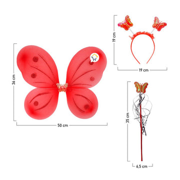 Disfraz Mariposa Hada Alas Diadema Varita Halloween OD500
