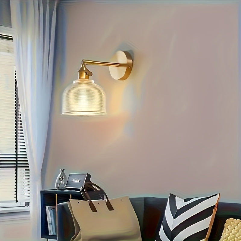 1 lámpara de pared moderna de vidrio, lámpara de mesa de noche, lámpara de pasillo, lámpara de pared, lámpara americana (sin bombilla incluida)