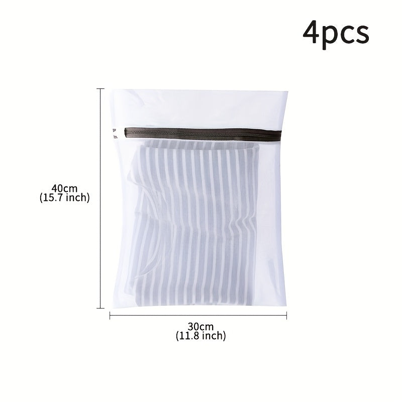 4 piezas de bolsas de malla para ropa con cremalleras, bolsas de almacenamiento para viajes, especialmente diseñadas para lavadoras, bolsas de lavandería para ropa exquisitas y resistentes a la deformación para camisas, sujetadores, calcetines, ropa inte