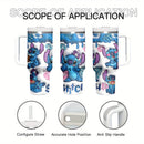 1pieza Disney Stitch Taza de viaje de acero inoxidable de 40oz, Taza de bebida fría reutilizable de alto volumen, Doble capa, Solo lavado a mano, Multifuncional, Ideal para regalos festivos, Pascua Ramadan - No necesita electricidad