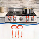 2 piezas de Bloqueos para Manijas de Estufa de Gas Infantiles - Plástico Duradero, Diseño Rojo Fácil de Agarrar para Uso Seguro en Cocina y Dormitorio, Evita Presiones Accidentales de Botones, Protección Fuerte de Seguridad, Protectores para la Parte Sup