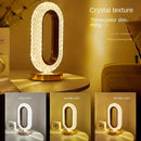 1 lujosa lámpara de mesa ovalada de cristal, lámpara de carga USB para oficina, lámpara de mesa decorativa de luz nocturna para sala de estar, adecuada para dormitorio, sala de estar, decoración de fiestas y cenas, lámpara creativa