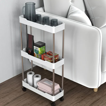 Carrito de Almacenamiento Rodante Multinivel Versátil - Perfecto para Espacios de Baño, Cocina y Sala de Estar