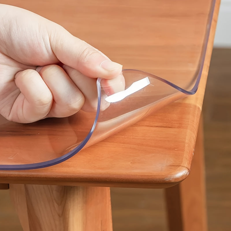 Protector de mesa de PVC artesanal, 1.5 mm de grosor, resistente al calor y antirayaduras, cubierta transparente para mesas de comedor y café, ideal para uso en hogar y hotel, protector de mesa moderno y duradero, 1 unidad