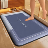 Alfombra de baño de secado rápido y súper absorbente con diseño "BATHROOM" - Suave, antideslizante, lavable, para puertas de cocina y baño