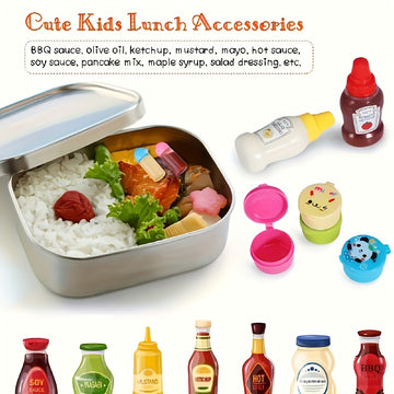 Juego de Bento de 38 Piezas con Botella Mini, Tenedores Estilo Animal Creativos y Tenedores para Postres – Ideal para Cocina Familiar, Picnics, Camping y Fiestas – Incluye Utensilios y Accesorios