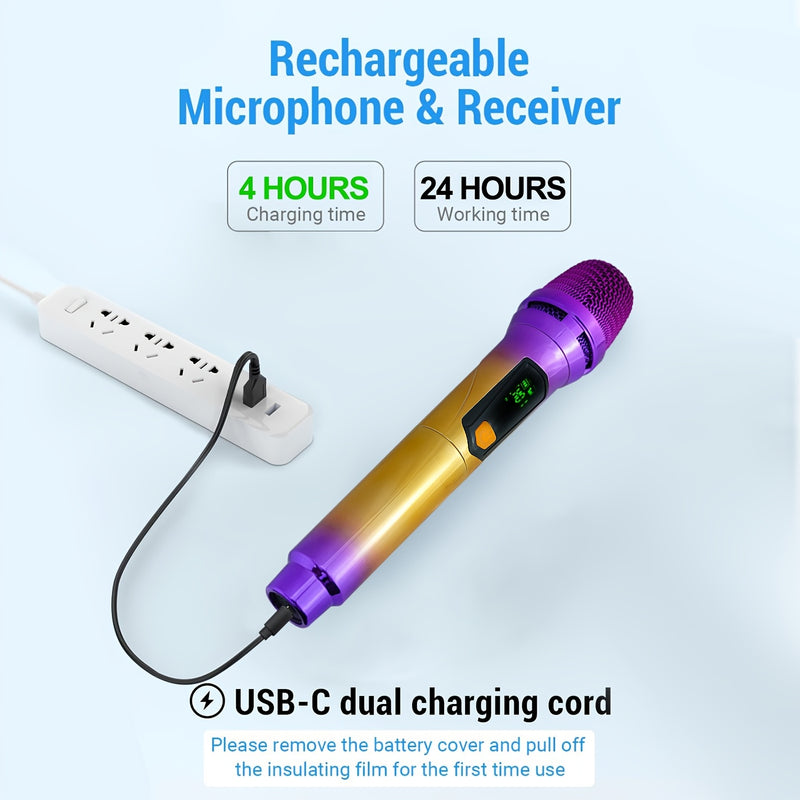 108 colores 2 SKUs Heikuding Micrófono inalámbrico inalámbrico - Conector de 6,35 mm, clip, control de volumen, USB y batería de litio recargable, diseño de diafragma pequeño para transmisión en vivo, podcasting, grabación de voz, herramienta de grabació