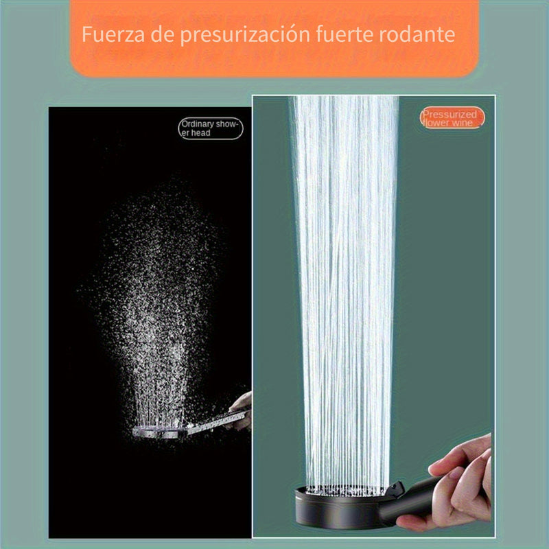 1 unidad de cabezal de ducha de alta presión con 5 modos, 5 velocidades ajustables y 5 patrones de rociado - Cabezal único montado en pared para decoración de baño, material ABS duradero para una experiencia de ducha moderna, flujo de agua ajustable, pre