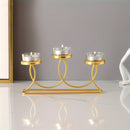 Portavelas Dorado de Múltiples Cabezas - Elegante Adorno de Mesa en Hierro con Acabado Pintura Horneada para Halloween, Navidad, Eid, Acción de Gracias - Sin Necesidad de Electricidad