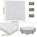 Panel acústico de alta densidad de 12 piezas autoadhesivas en gris plateado de 30*30*0.9cm, ideal para salas de reuniones, paredes y techos de oficinas, estudios de grabación, estudios vocales, salas de juegos, cines, tratamiento acústico y paneles de ai