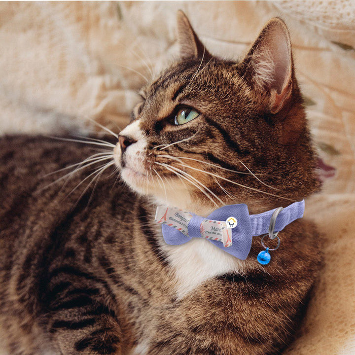 Collar Corbatín Con Cascabel Perros Gatos Correa Mascotas MAS44