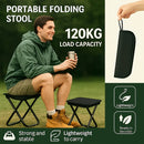 Taburete plegable portátil de metal, forma cuadrada, con capacidad de 300 libras, estructura de tubo grueso, ideal para camping, pesca, trenes y senderismo