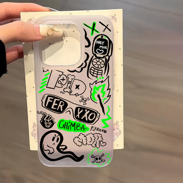 Funda para iPhone con diseño artístico de graffiti The Rapper Fer-Xxos, compatible con iPhone 16, 15, 14, 13, 12, 11 Pro Max, Mini, XR, XS, X, 7, 8 Plus, cubierta trasera suave de TPU mate