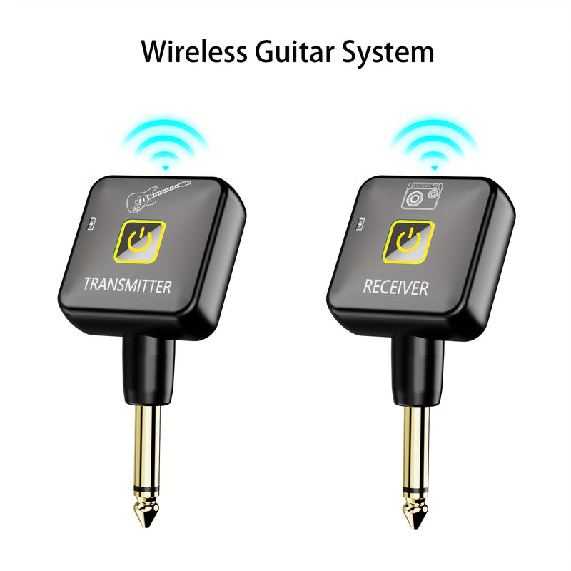 Mini Sistema Inalámbrico de Guitarra de 2.4GHz con Batería Recargable y Transmisor-Receptor de 4 Canales de Señal para Guitarra, Bajo y Otros Instrumentos Eléctricos