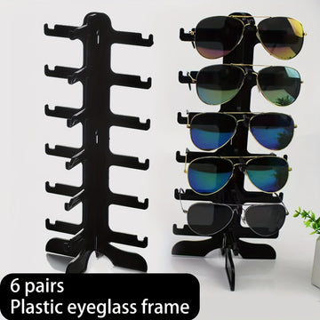 1pieza Negro 6 Pares de Soporte de Gafas de Plástico para Hombre y Mujer, Almacenamiento de Gafas de Sol, Soporte de Visera, Almacenamiento de Gafas en el Mostrador de la Tienda, Torres de Joyería