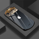 Estuche para teléfono de pareja con espejo ovalado y diseño engradado, compatible con Apple iPhone/16promax/16/15/14/12/11. Lujo ligero, moderno, resistente y visualmente atractivo: el regalo perfecto