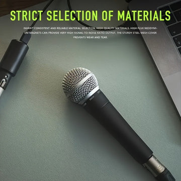 Micrófono Dinámico Profesional SM58 - Micrófono con Cable en Forma de Corazón con Conector de 6.35mm, Alimentado por DC, Adecuado para Canto en Escenario, Transmisión, Reuniones de Video, Juegos y Karaoke - Audio de Alta Calidad, Construcción Duradera, R
