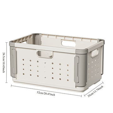 Cesta de Almacenamiento Grande y Plegable para Ropa y Juguetes - Plástico Blanco, Organizador Espacioso para Snacks y Juguetería de Niños