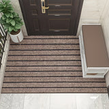 Alfombra de Entrada Antideslizante a Rayas Duradera para Exteriores Fácil de Limpiar y Cortar al Tamaño Diseño de Siete Rayas, Tapete para Balcón y Pasillo, Alfombrilla de Cocina, Regalo de Año Nuevo