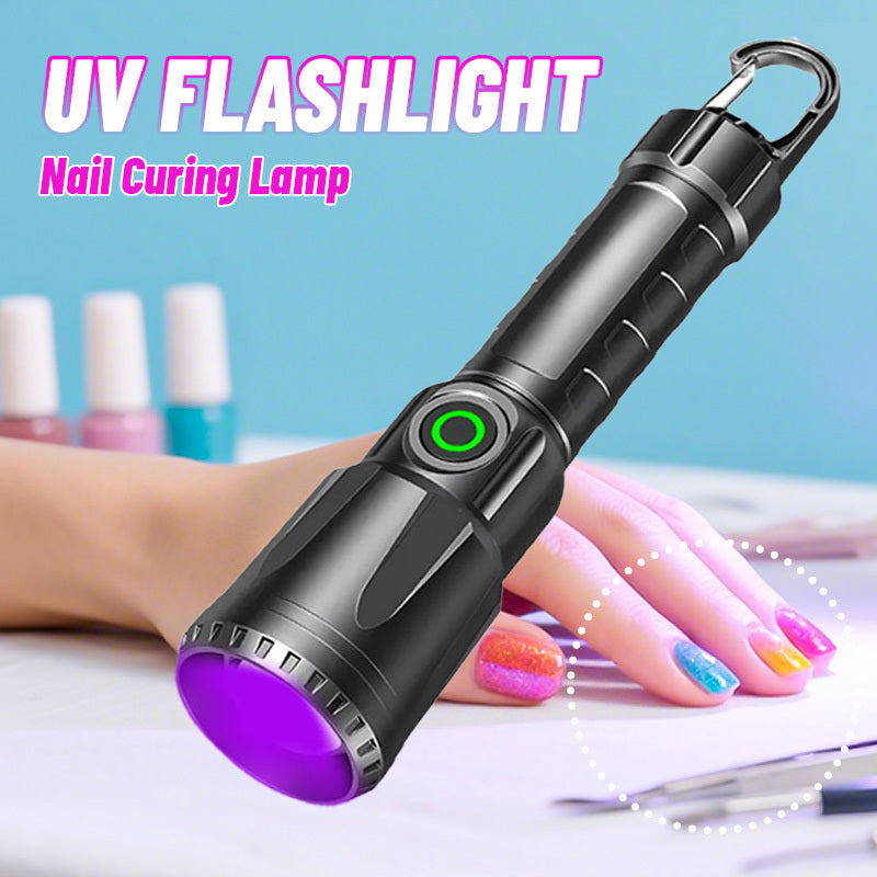 1pc Lámpara de Curado para Esmalte - 395nm con Luz Negra, Recargable USB, Mini Tamaño, Antorcha de Detección, con Gancho