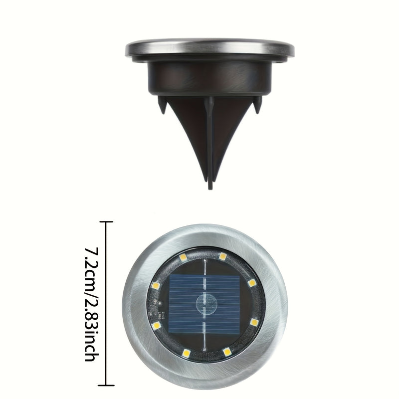 FACHOI 8 luces solares LED para exteriores, focos de jardín con sensor de luz, encendido/apagado automático, plástico resistente y acero inoxidable, duración de 8-10 horas, fácil instalación para patio, jardín, camino, terraza, césped