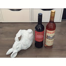 Soporte de botella de vino con forma de conejo 3D impreso, creativo, con forma de conejo de peluche lindo, decoración divertida para el hogar, ajuste estándar de botella, regalo divertido para amantes del vino.