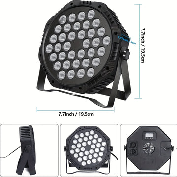 36 luces LED RGB con control remoto para fiestas, shows y discotecas, efectos de iluminación DMX 512 para Navidad, Halloween, bares, clubes, bodas y escenarios, luces navideñas (ideal para iluminación escénica)