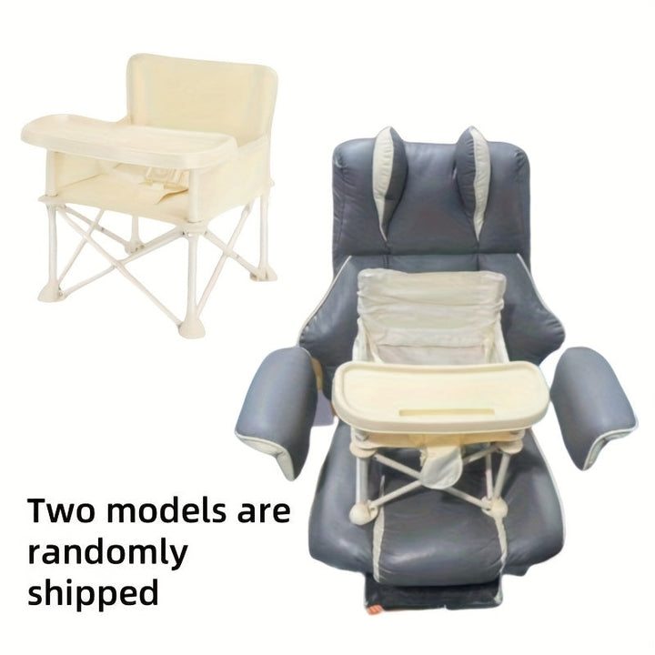 Butaca Portátil Plegable para Comidas con Correa Ajustable y Bandeja Extraíble. Cómoda para Alimentación, Ideal para la Playa o Acampada, Práctico Soporte de Huevos Cerca del Refrigerador