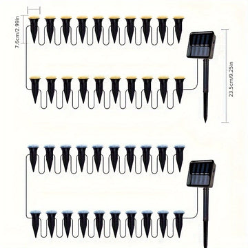 15 luces solares planas para exteriores, decoración de jardín