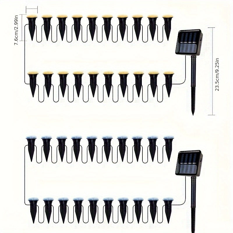 15 luces solares planas para exteriores, decoración de jardín