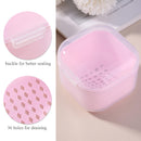 1pc Herramienta de Manicura, Contenedor para Esterilización de Caja Limpiadora de Uñas, Bandeja de Desinfección Adecuada para Accesorios de Manicura con Canasta de Drenaje Rosa