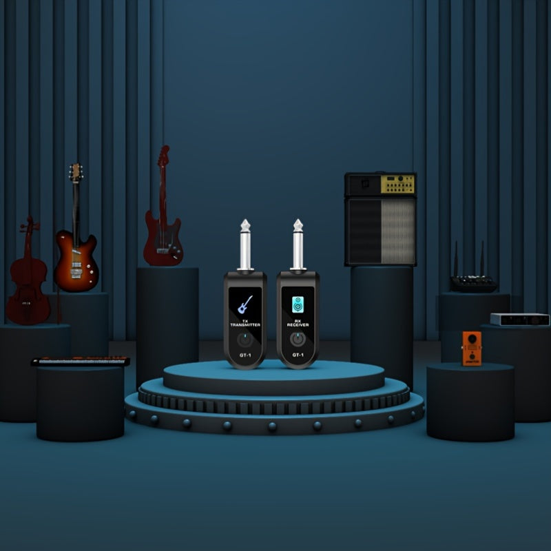Receptor inalámbrico de guitarra eléctrica, sistema inalámbrico de guitarra recargable, pickup electrónico, sonido universal, accesorio musical para instrumentos musicales, adecuado para bajo eléctrico, violín, teclado y transmisor y receptor de instrume