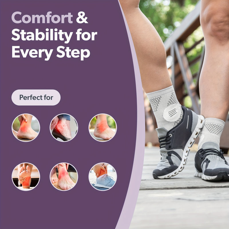 Calcetines de compresión premium para tobillo, mangas de pie de compresión con soporte de arco y tobillo, diseño abierto para neuropatía, soporte elástico para pie para uso diario y actividades al aire libre.