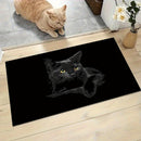Tapete de 850g/m² con diseño de gato negro, antideslizante, lavable en máquina, espesado, adecuado para entrada/salida/cochera/baño/dormitorio/sala de estar, suave como una nube, estilo universal, adecuado para Navidad, Halloween, Pascua, Día del Padre,