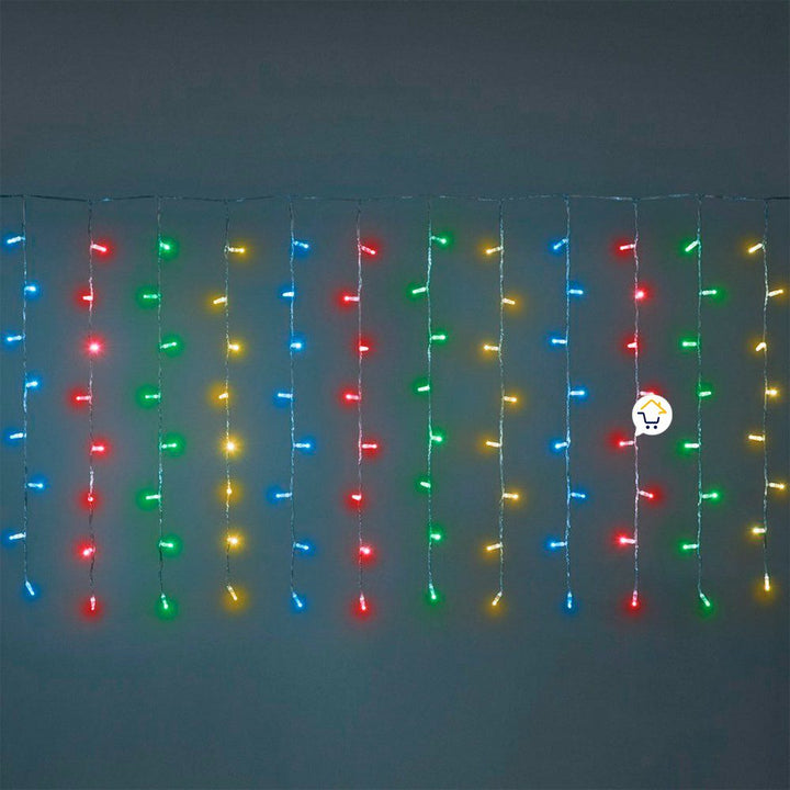 Cortina Led 3 Mts x 45 Cm 100 Led Multicolor Luces Navidad 1323