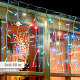 Cortina Led 3 Mts x 45 Cm 100 Led Multicolor Luces Navidad 1323