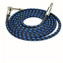 Cable de guitarra de 3,3 pies a 16 pies - Cable de instrumento de alta resistencia de 1/4" con diseño trenzado azul y negro, conector de ángulo recto a recto para guitarra eléctrica, bajo, mandolina, configuración de audio profesional, cable de guitarra,