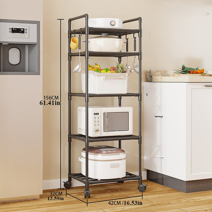 Estante de Almacenamiento de Cocina Multicapa y Versátil con Ruedas - Perfecto para Microondas, Ollas y Más - Ideal para la Organización del Hogar