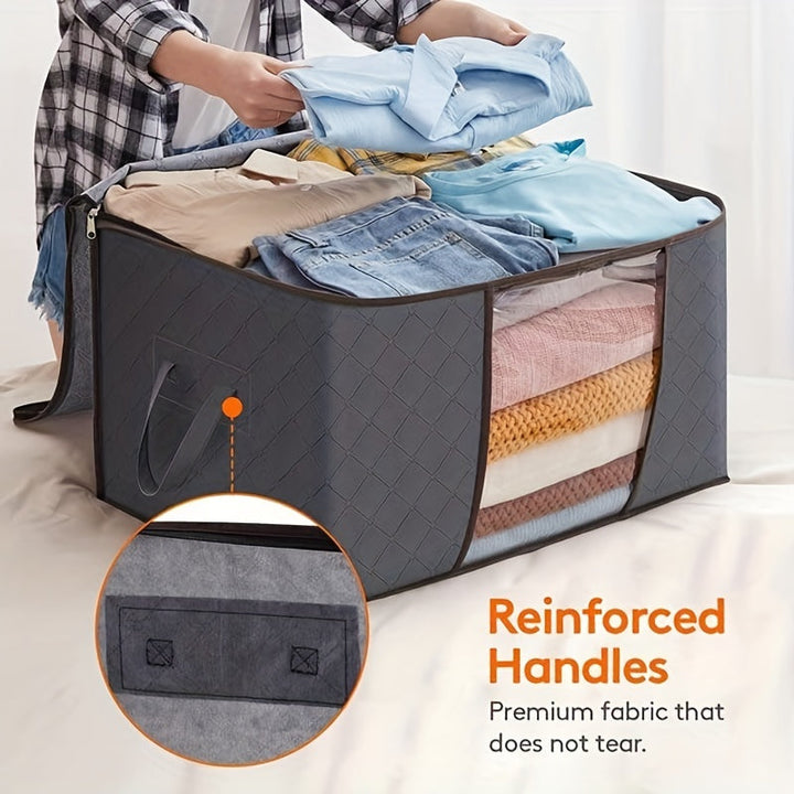 Juego de 3 Organizadores de Almacenamiento Grises con Ventana de Visualización - Gran Capacidad, No Necesita Energía, Material de Corcho, Unidades de Cajones de Almacenamiento