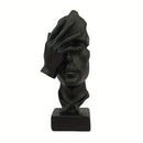 Conjunto de 3 estatuas de Pensador, Tamaño Grande El Silencio es Oro Arte Abstracto Estatua, Escucha No Diga No Moderna Decoración de Escultura de Resina para Hogar, Oficina Estudio Decoración Moderna (Negro)
