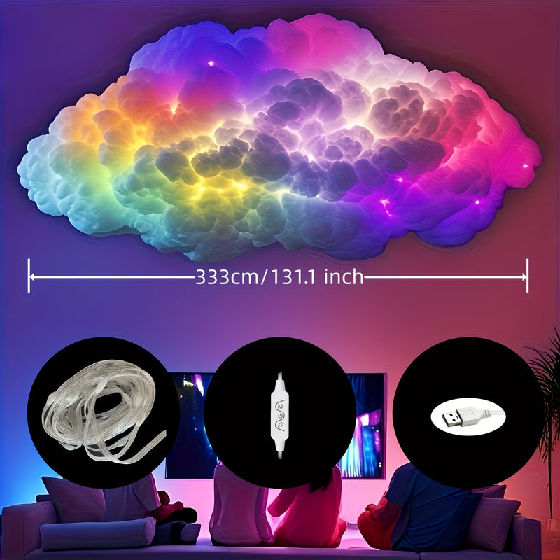 Linterna LED 3D Dinámica RGB Inteligente | Sincronización con Música, Alimentación USB - Decoración para Navidad, Halloween, Cumpleaños, Día del Padre y Ambiente en Dormitorio, Ideal para Fiestas